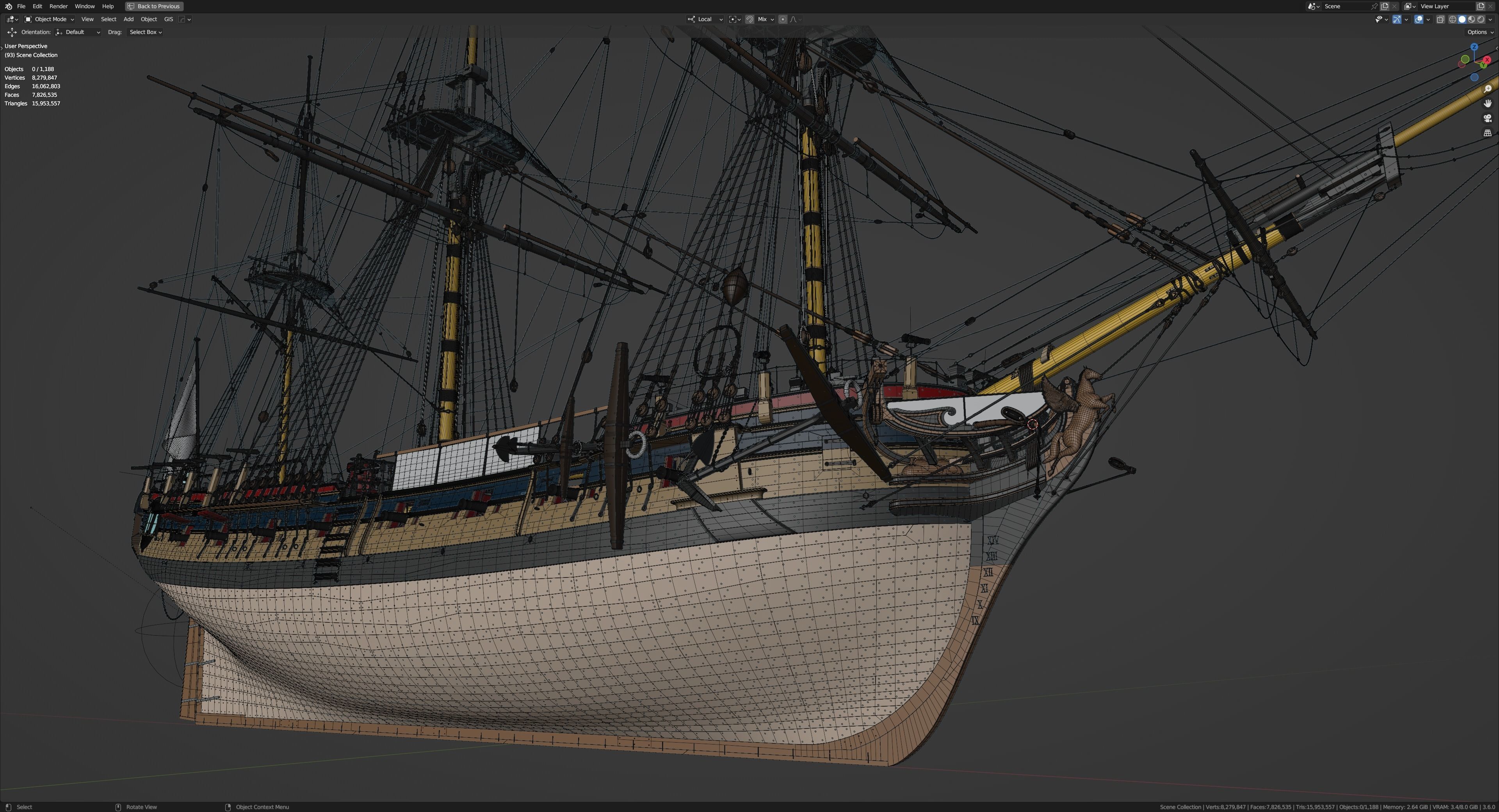 HMS Pegasus - Swan Class Sail Ship 3D model_31