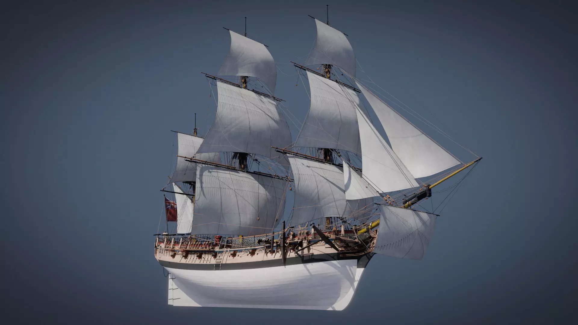 HMS Pegasus - Swan Class Sail Ship 3D model_0