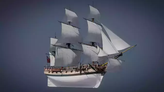 HMS Pegasus - Swan Class Sail Ship 3D model