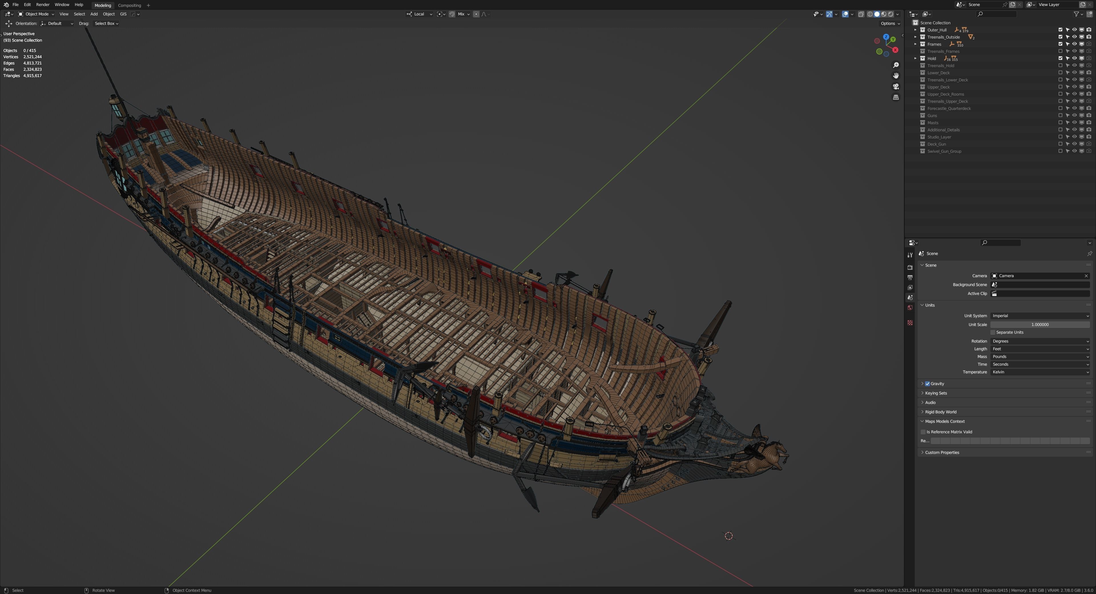 HMS Pegasus - Swan Class Sail Ship 3D model_36