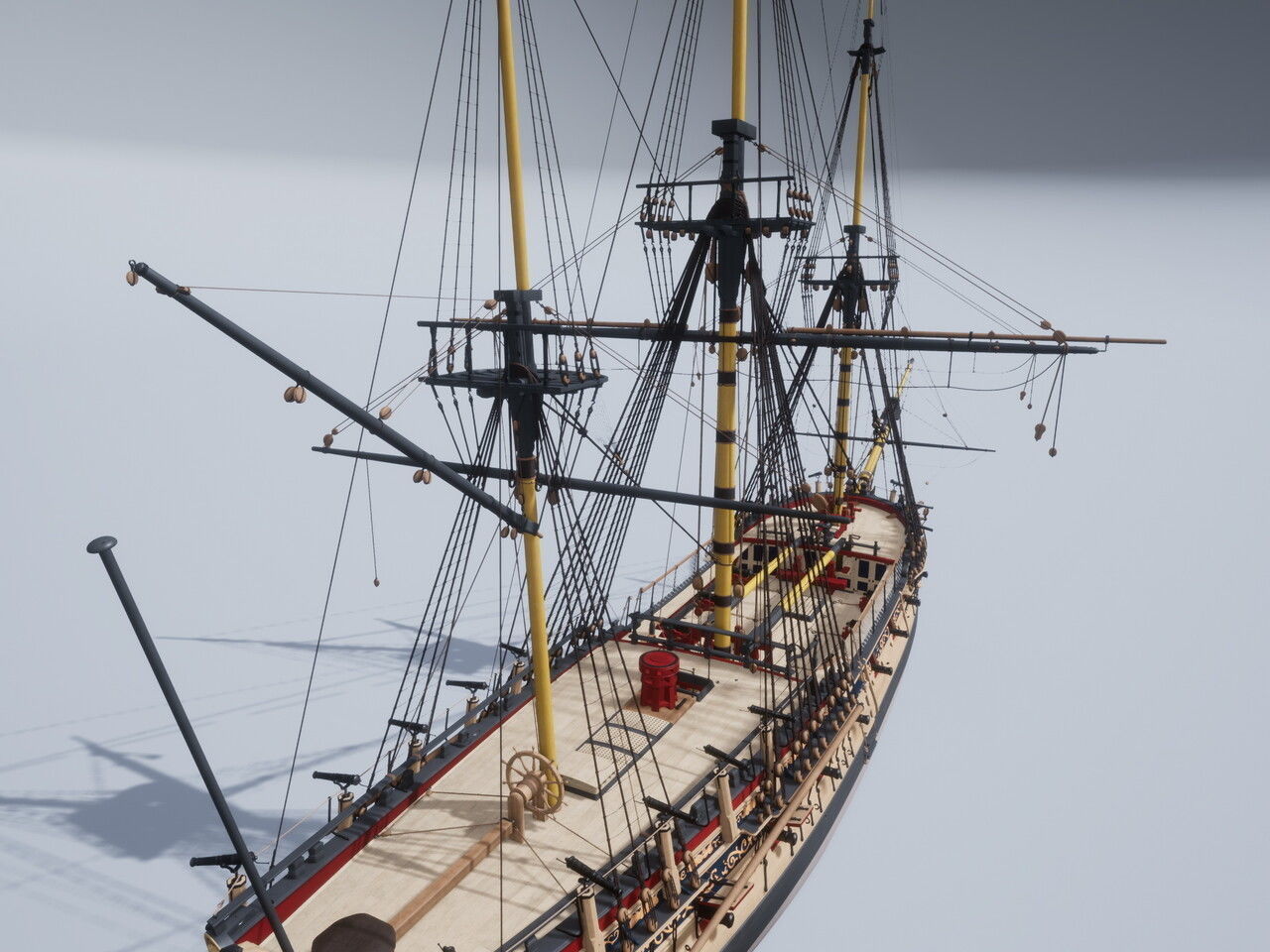 HMS Pegasus - Swan Class Sail Ship 3D model_21