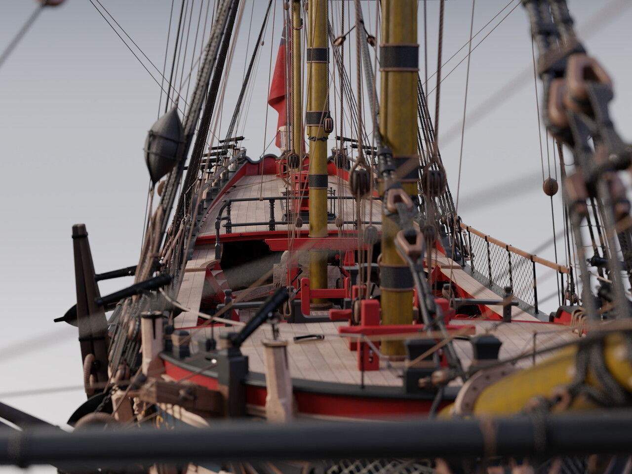 HMS Pegasus - Swan Class Sail Ship 3D model_24