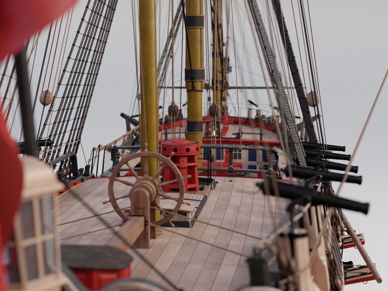 HMS Pegasus - Swan Class Sail Ship 3D model_25