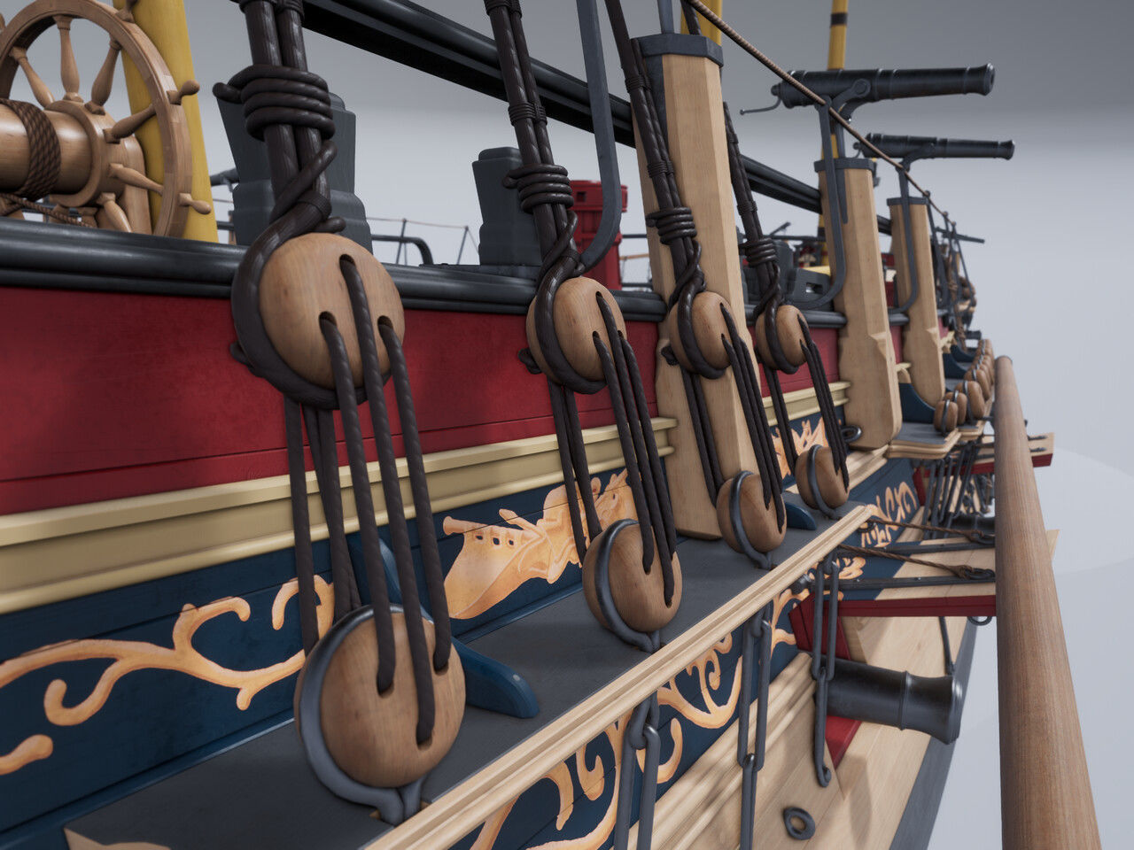 HMS Pegasus - Swan Class Sail Ship 3D model_17