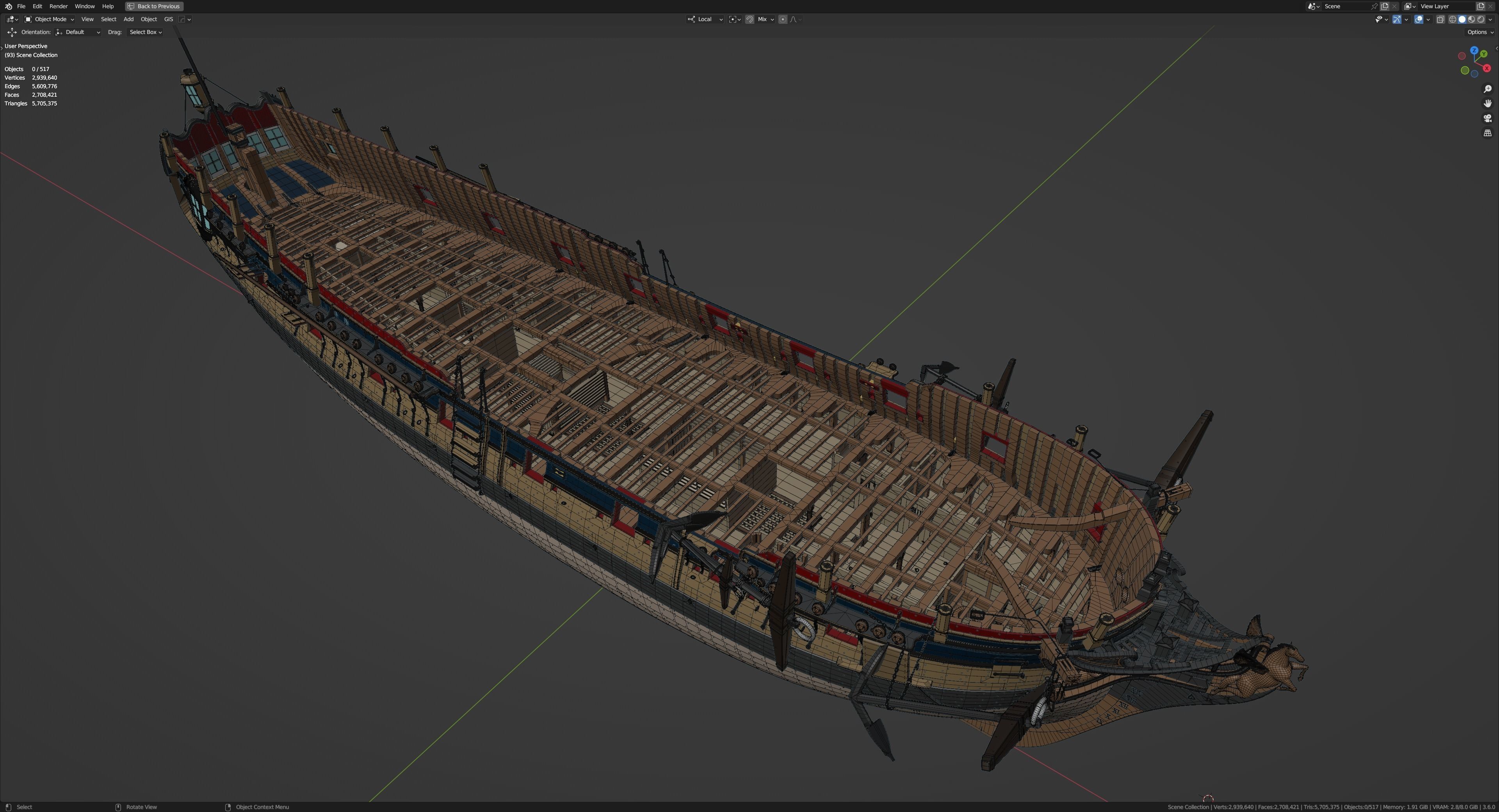 HMS Pegasus - Swan Class Sail Ship 3D model_35