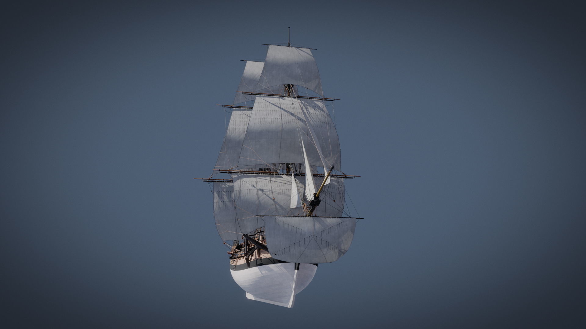 HMS Pegasus - Swan Class Sail Ship 3D model_3