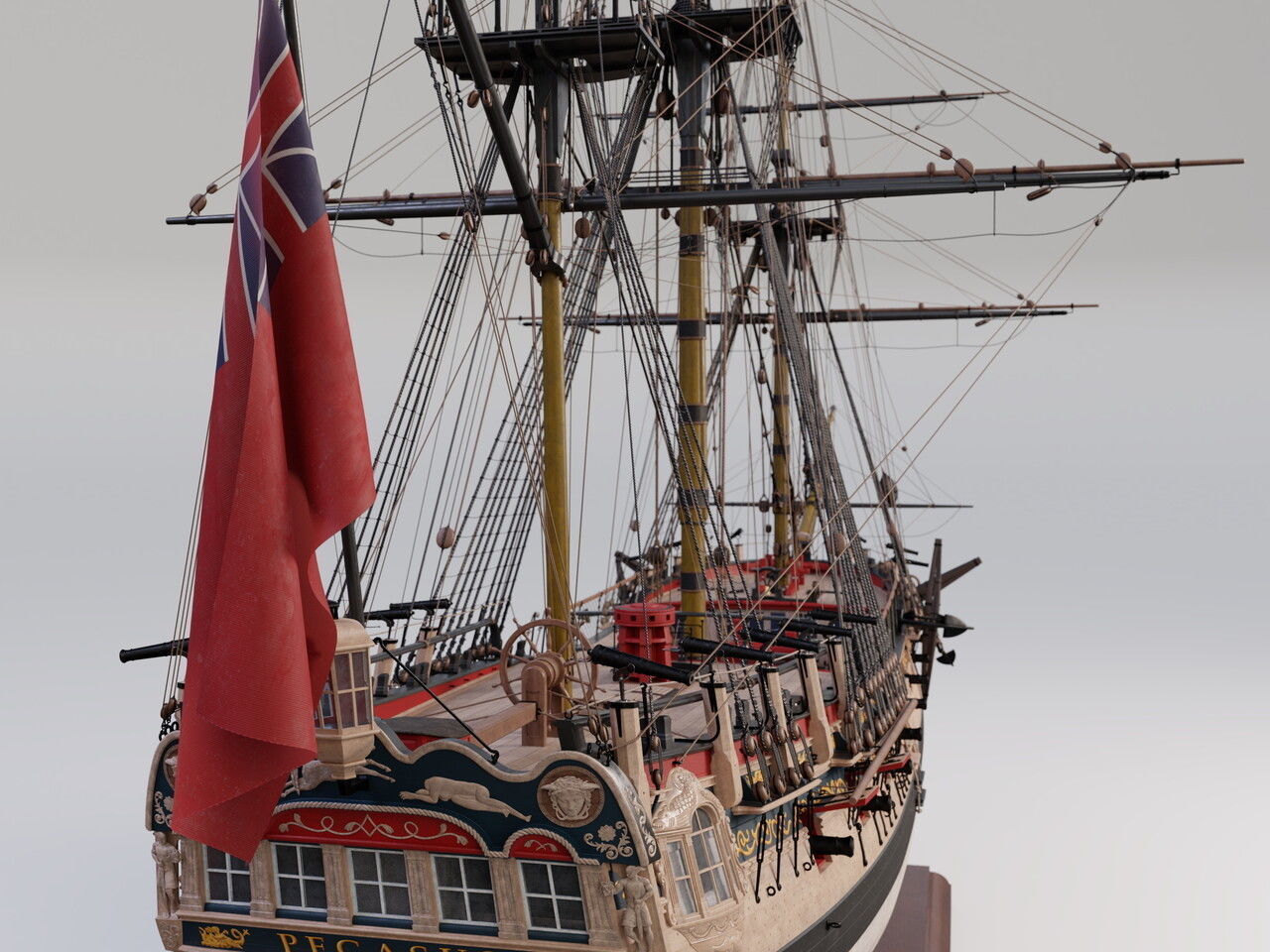HMS Pegasus - Swan Class Sail Ship 3D model_27