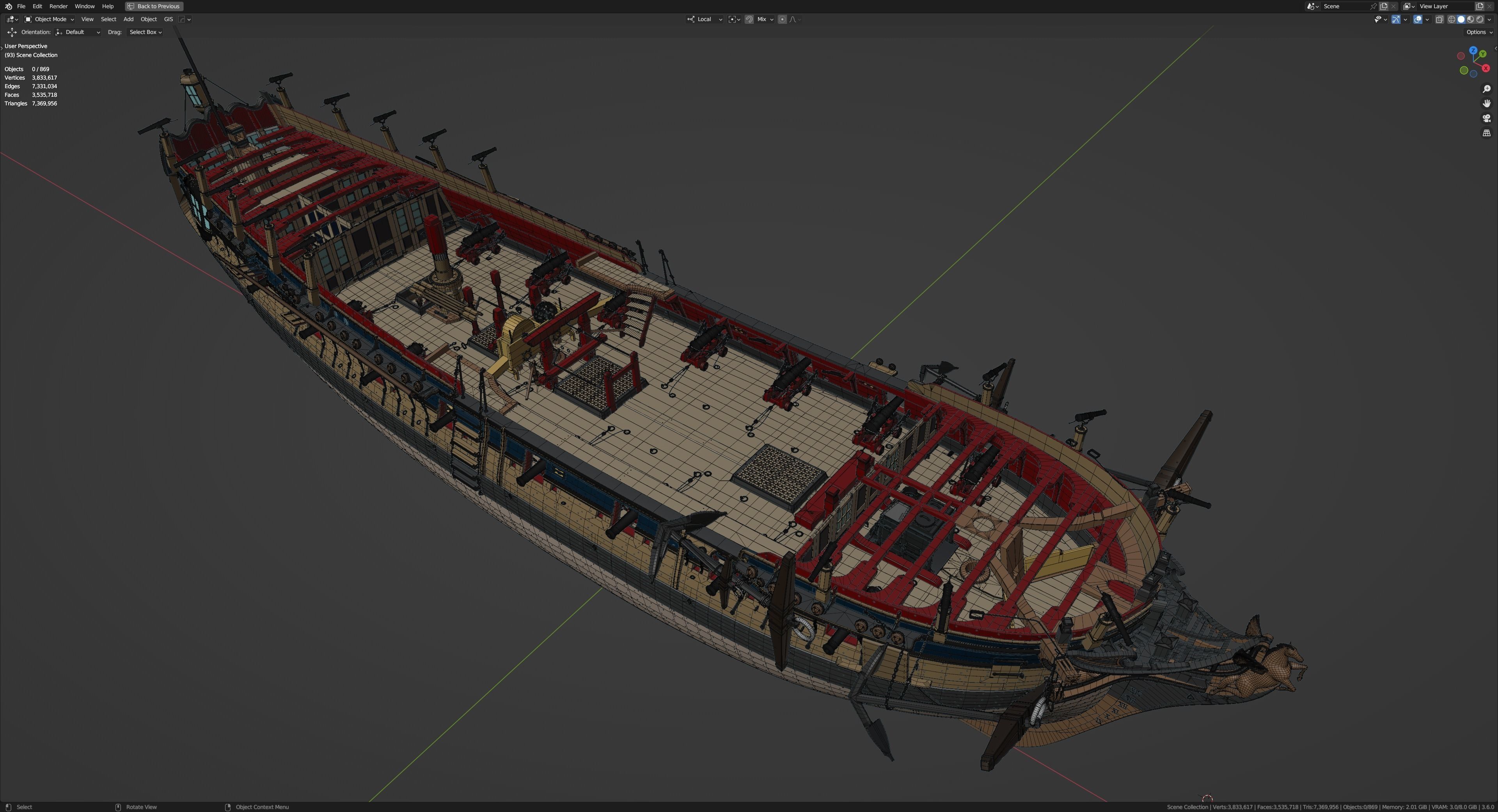 HMS Pegasus - Swan Class Sail Ship 3D model_34