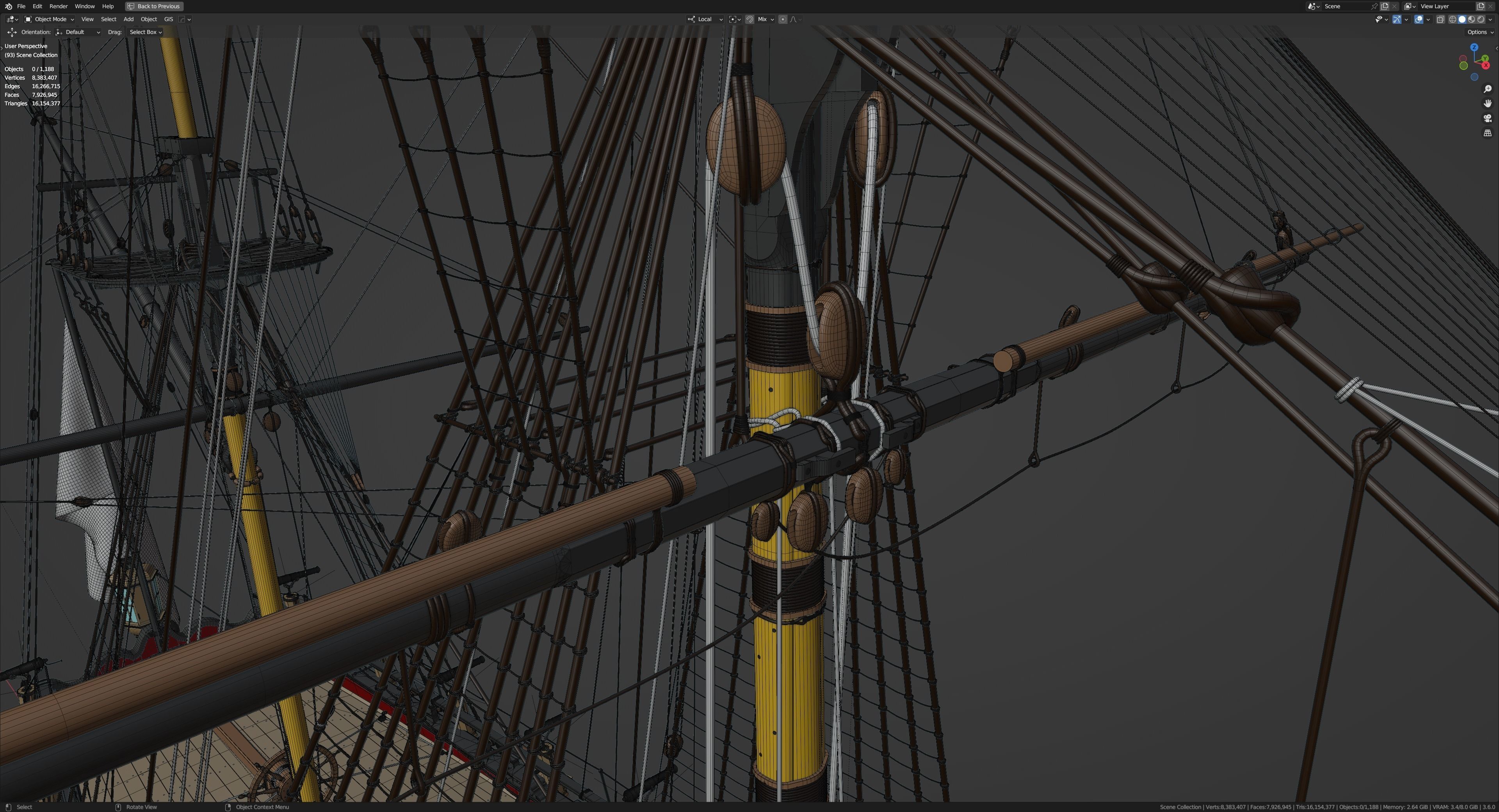 HMS Pegasus - Swan Class Sail Ship 3D model_32