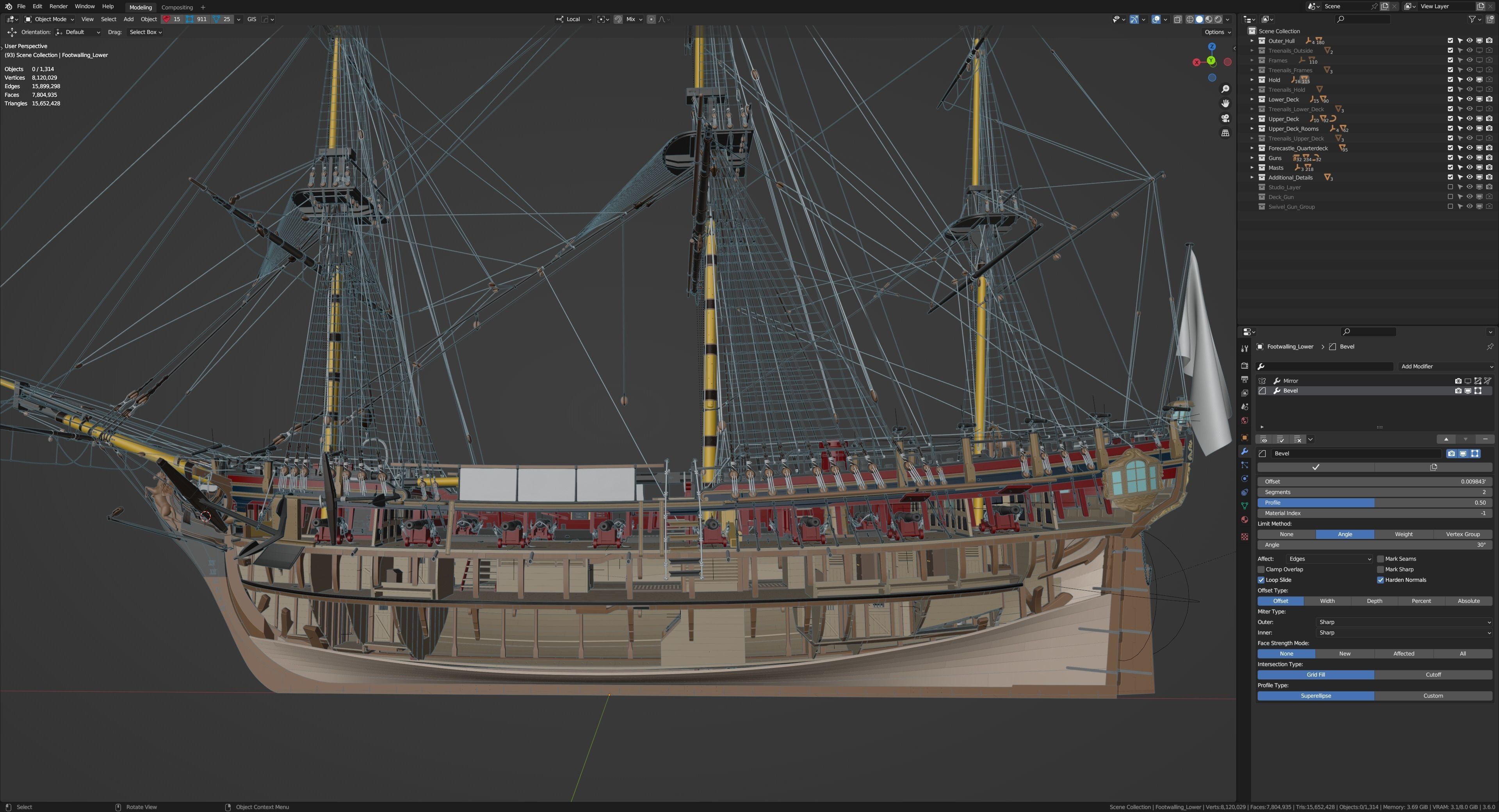 HMS Pegasus - Swan Class Sail Ship 3D model_28
