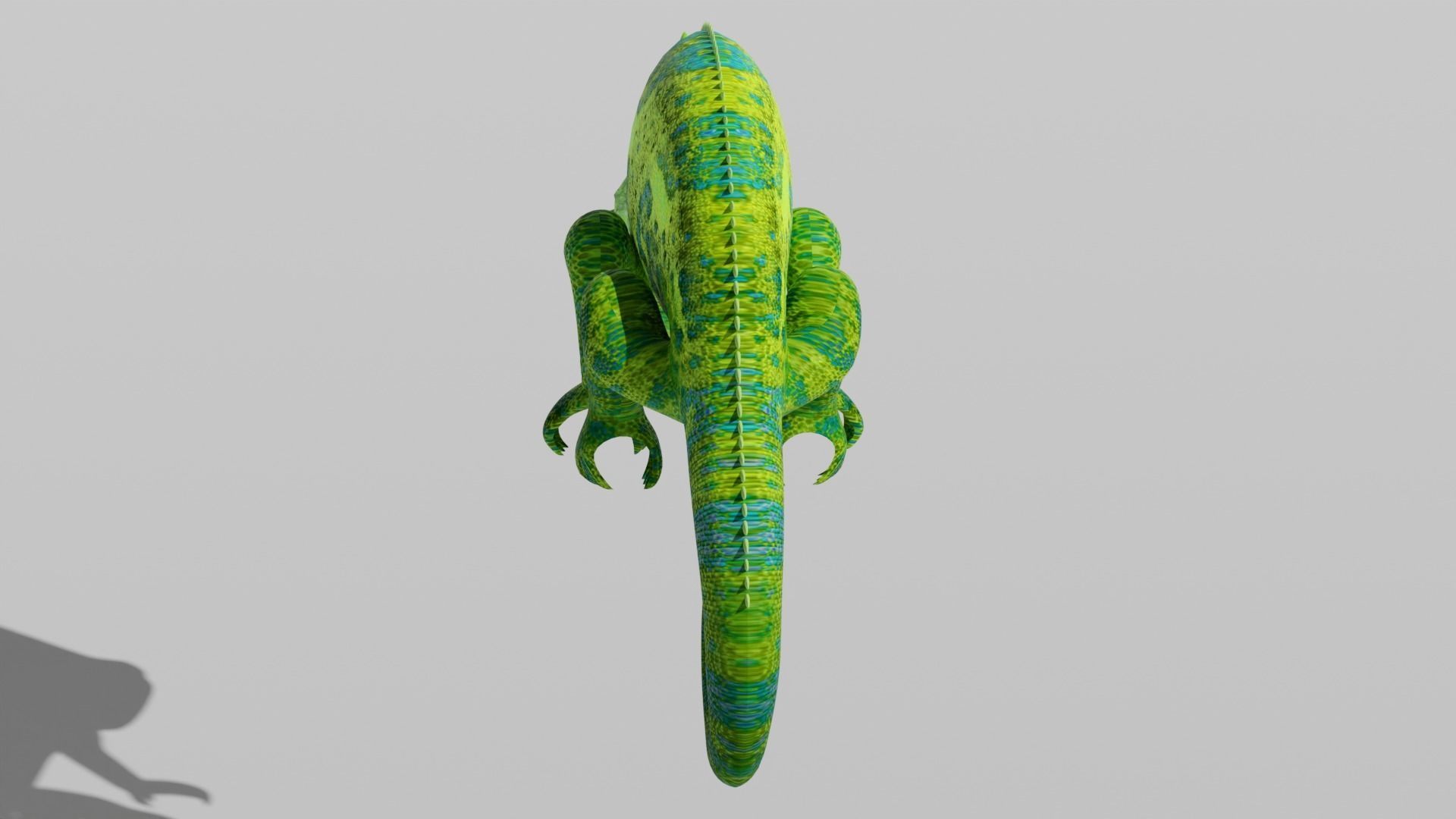 Green Chameleon Low-poly 3D model_9