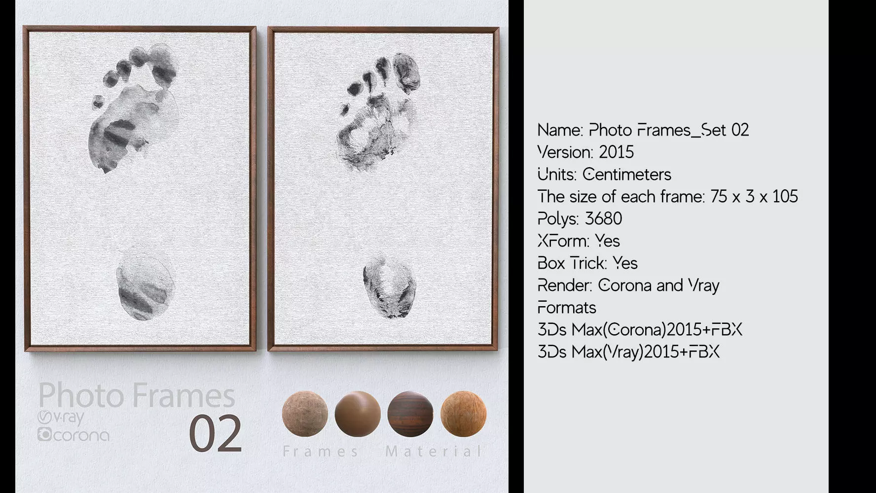 Photo Frames-Set 02 3D model_0