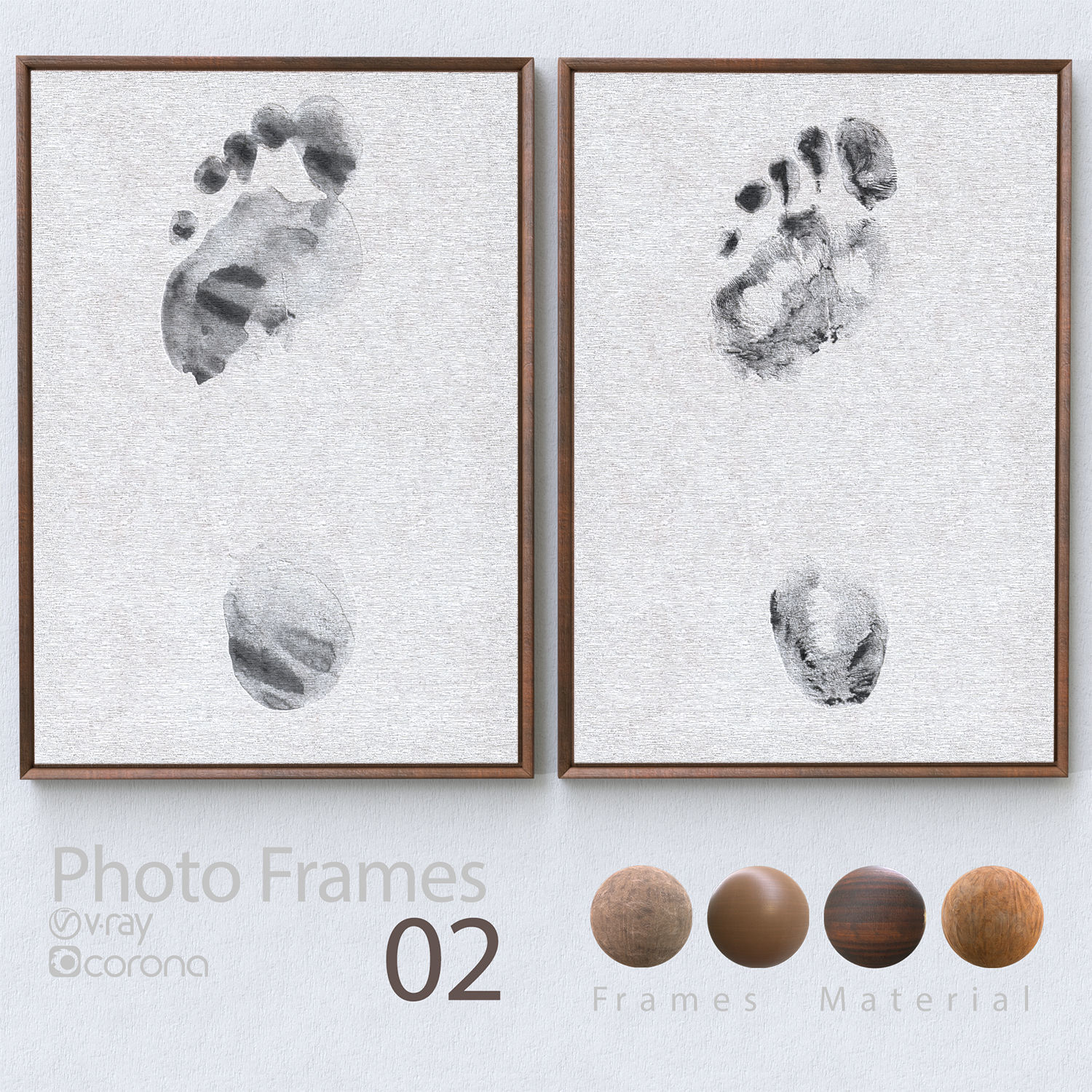 Photo Frames-Set 02 3D model_1