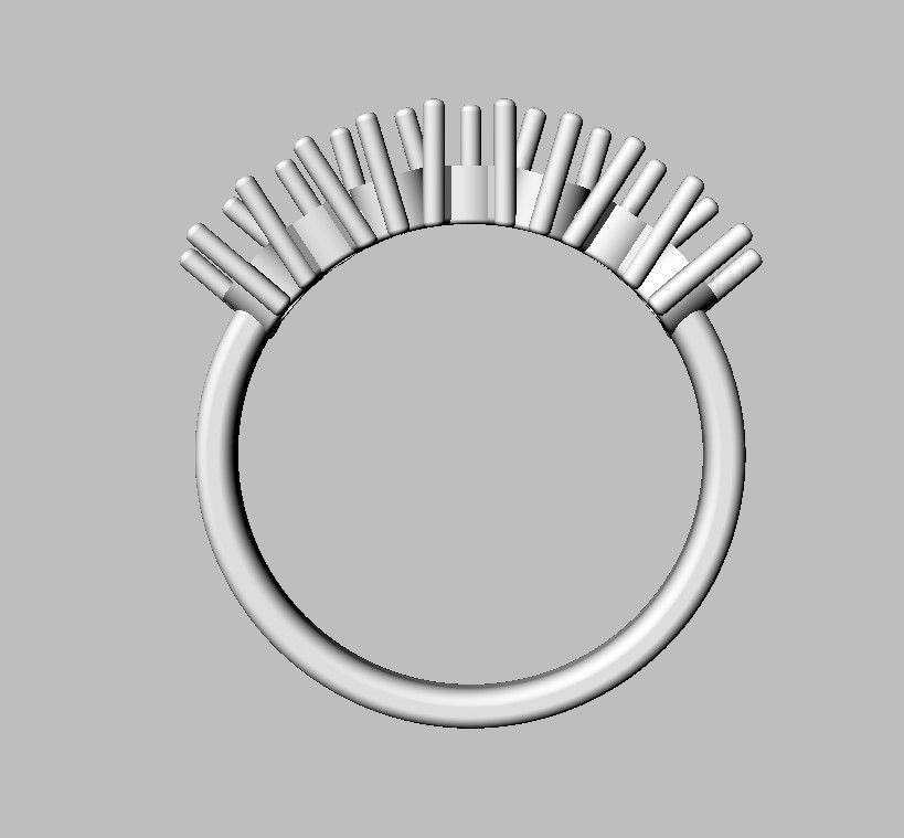 Round Gemstone Half Band 3D print model_21