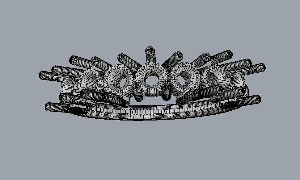 Round Gemstone Half Band 3D print model_15