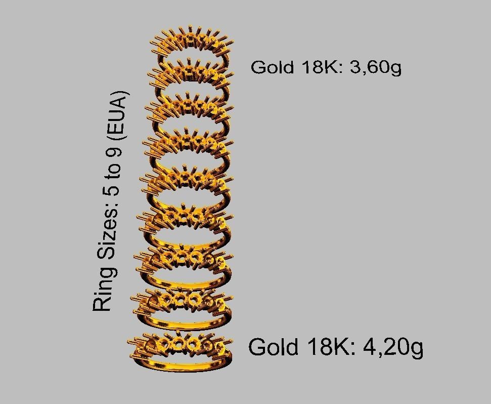 Round Gemstone Half Band 3D print model_5