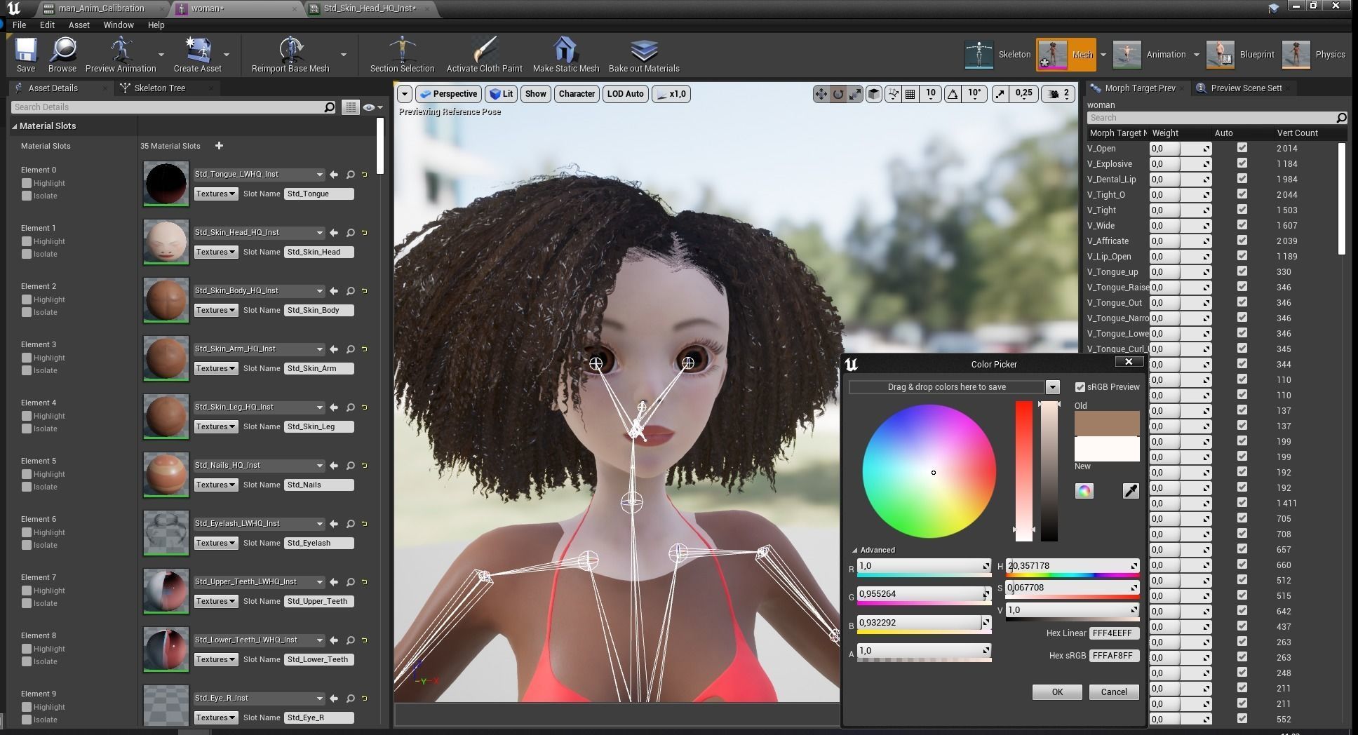 Afro American Female Character African Low-poly 3D model_31