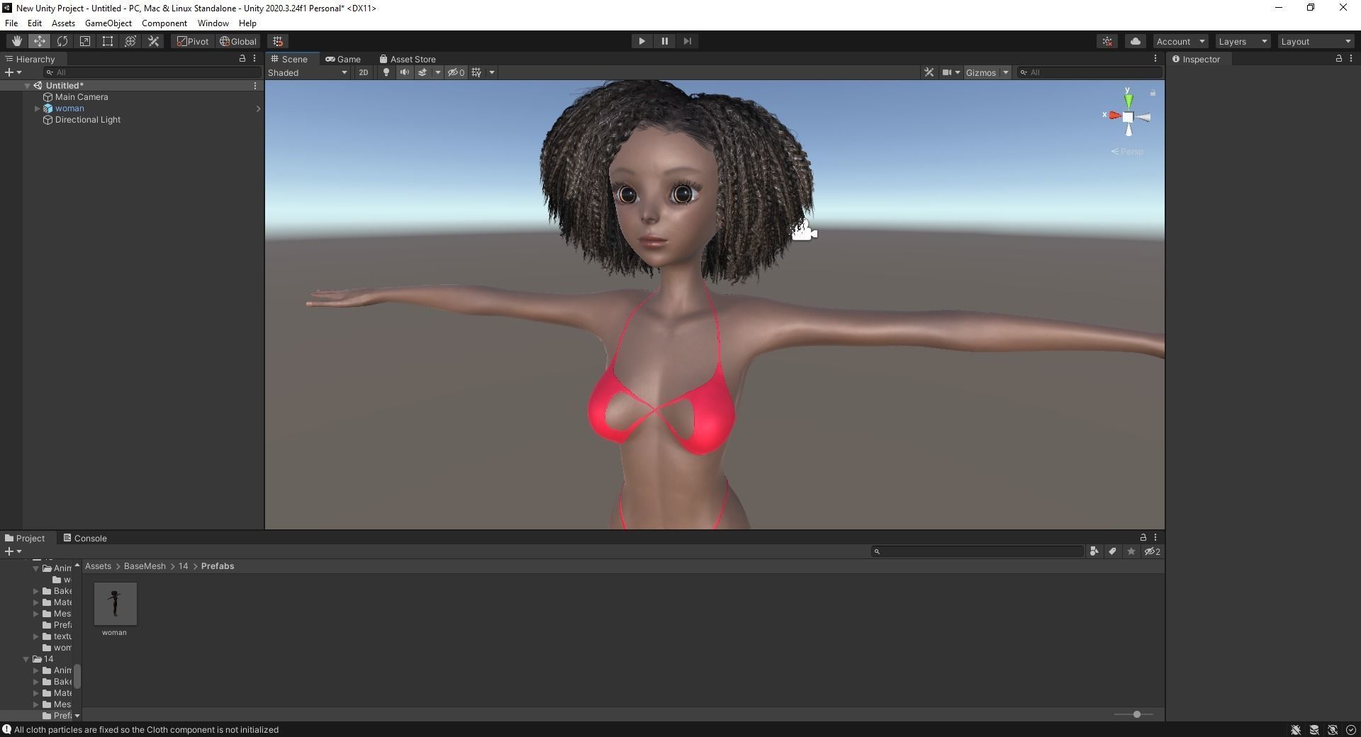 Afro American Female Character African Low-poly 3D model_34
