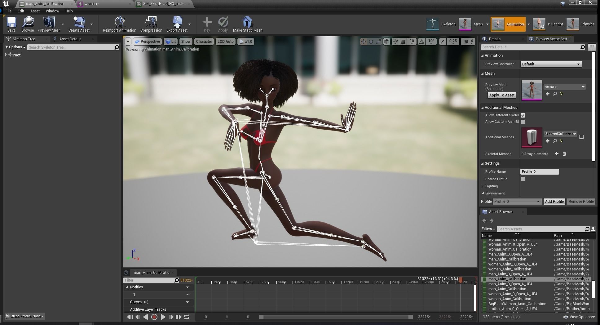 Afro American Female Character African Low-poly 3D model_30