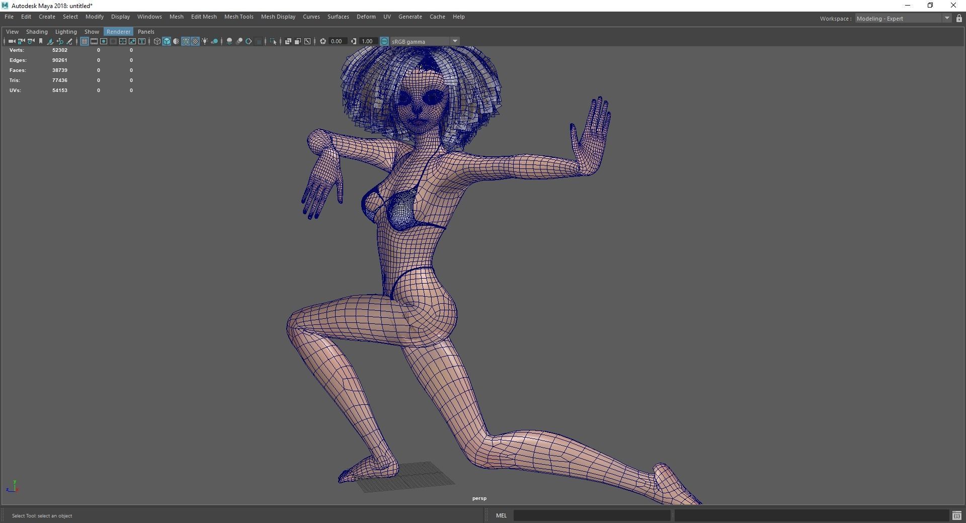 Afro American Female Character African Low-poly 3D model_24