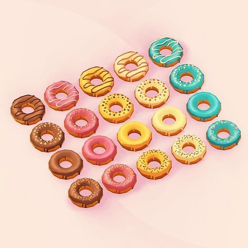 Dessert Pack Low Poly Toon Stylized Low-poly 3D model