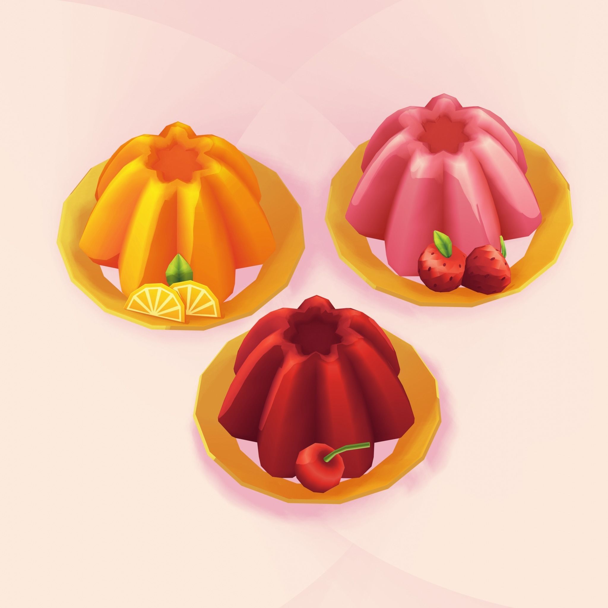 Dessert Pack Low Poly Toon Stylized Low-poly 3D model_4
