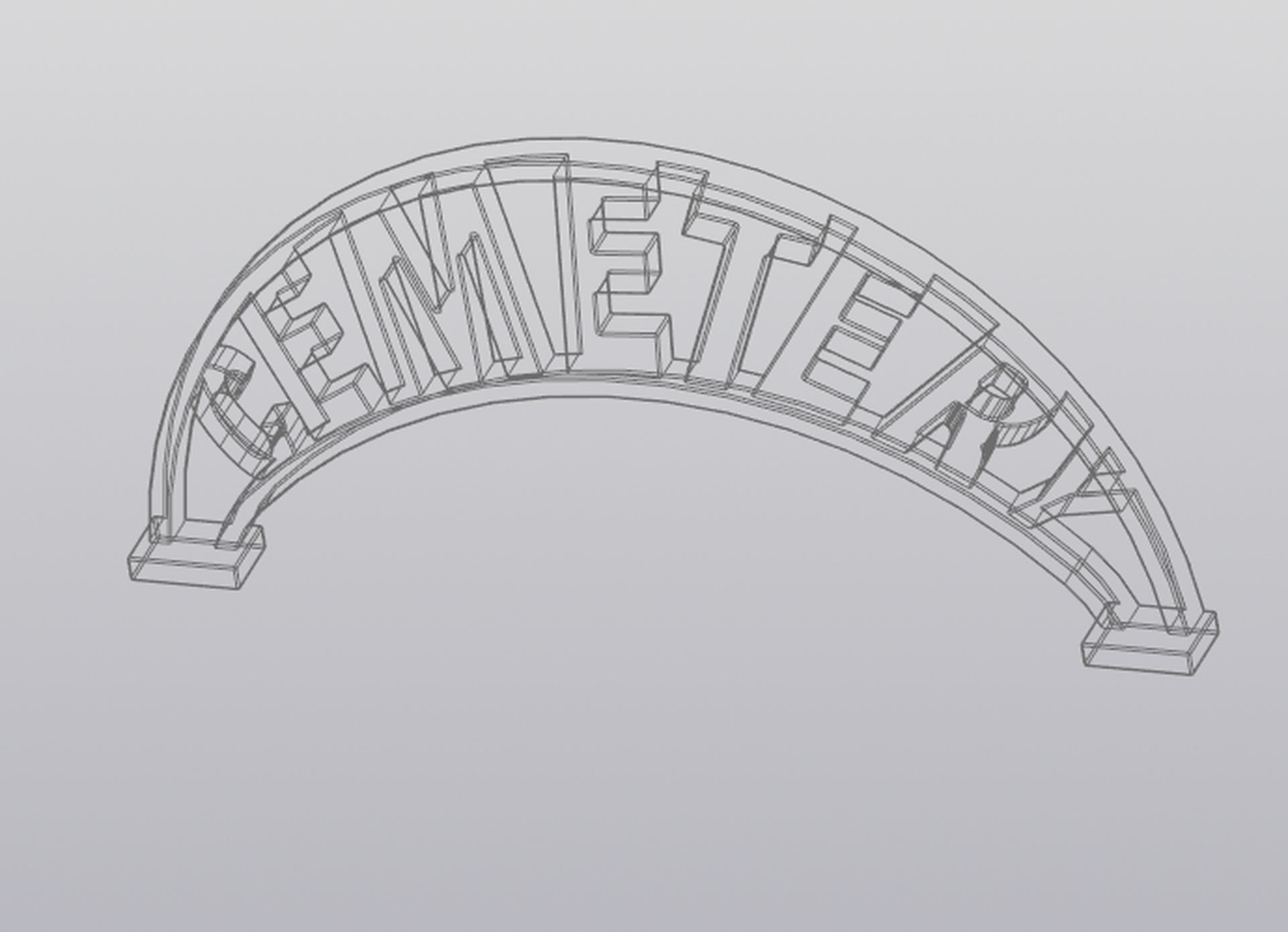 Cemetery gate Planter decoration 3D print model_12