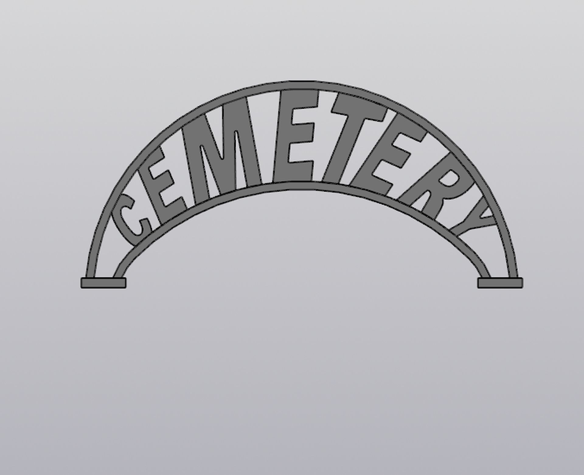 Cemetery gate Planter decoration 3D print model_8