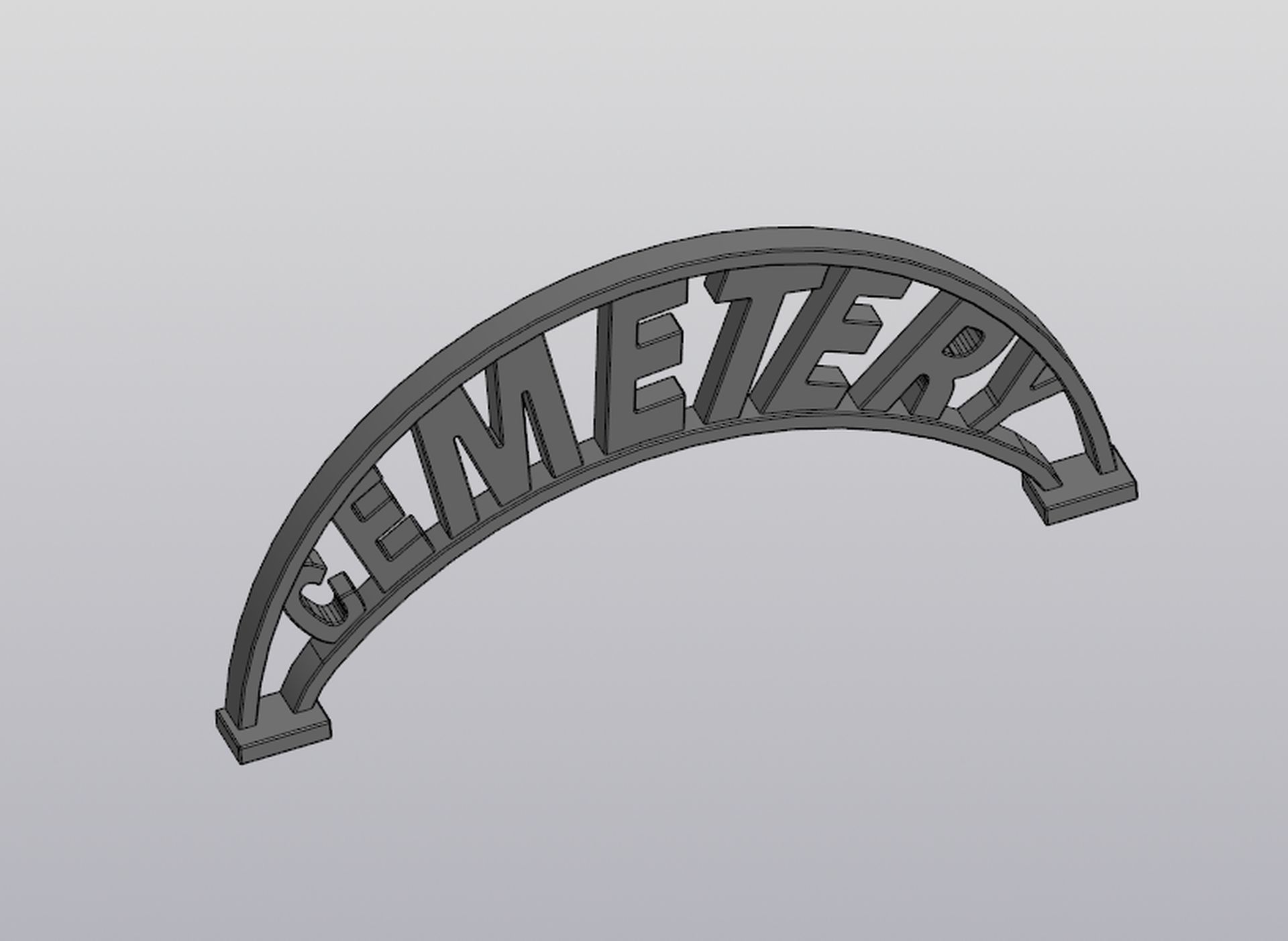 Cemetery gate Planter decoration 3D print model_9