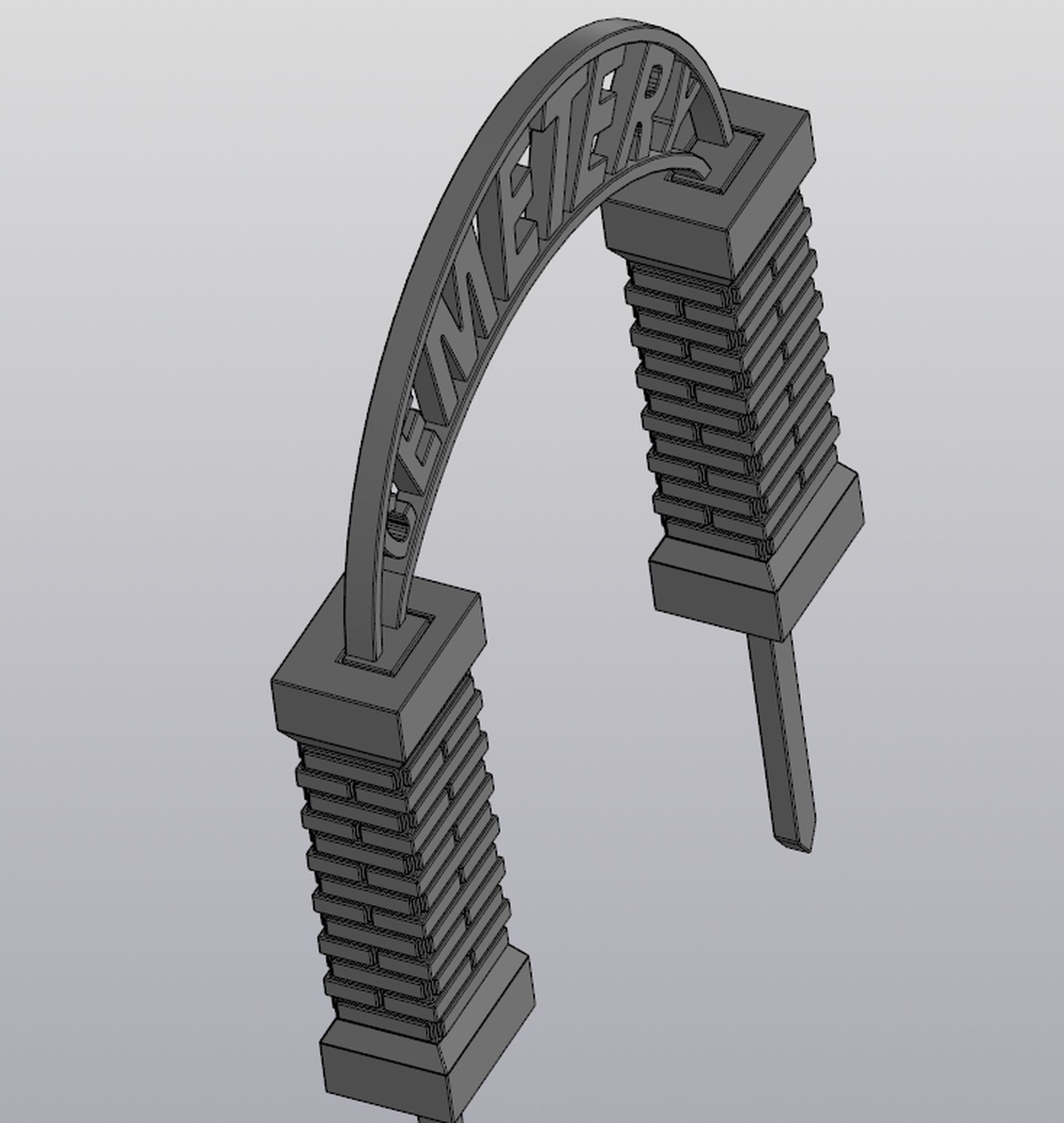 Cemetery gate Planter decoration 3D print model_5