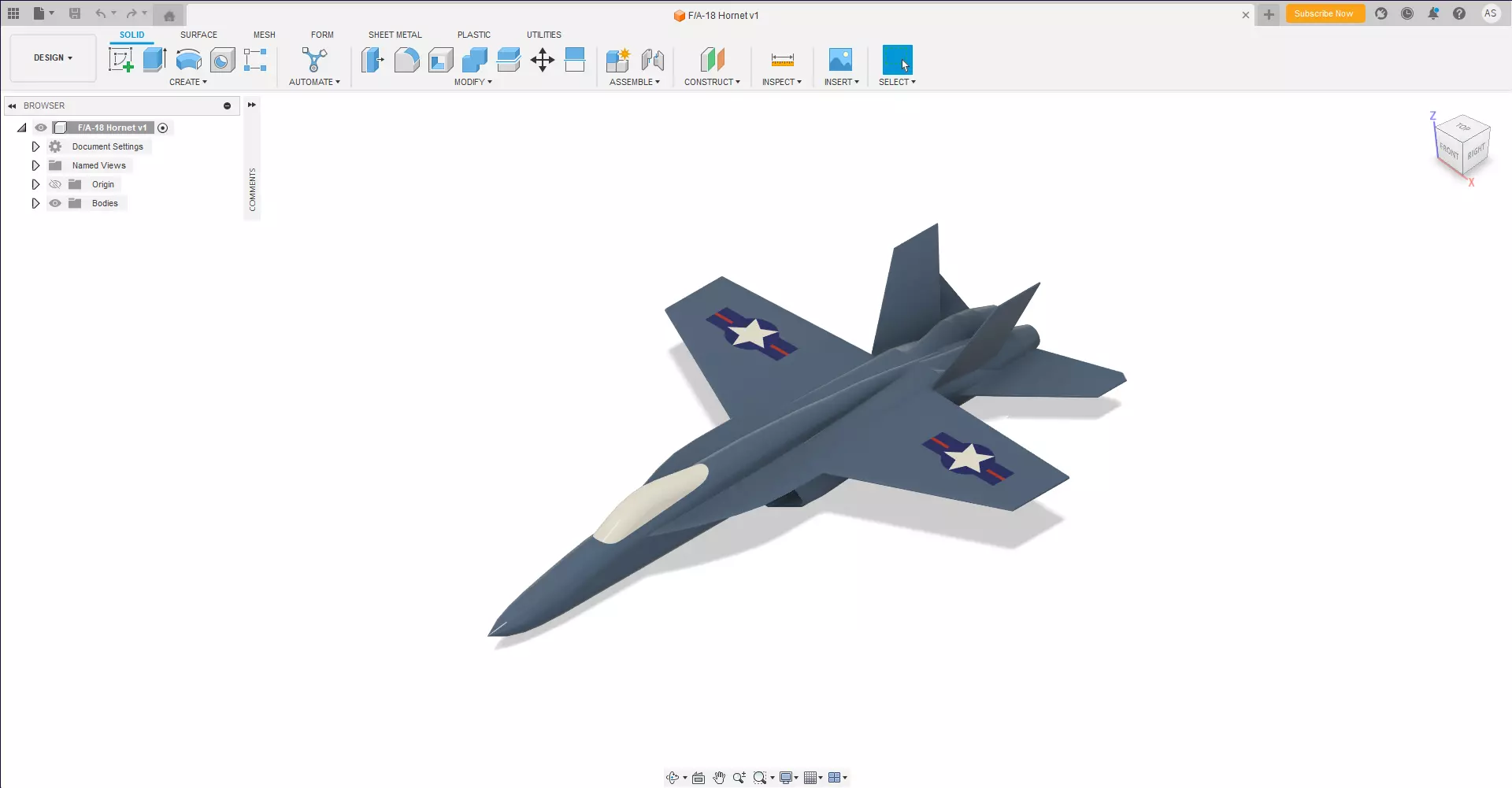 F-18 Hornet 3D print model_0