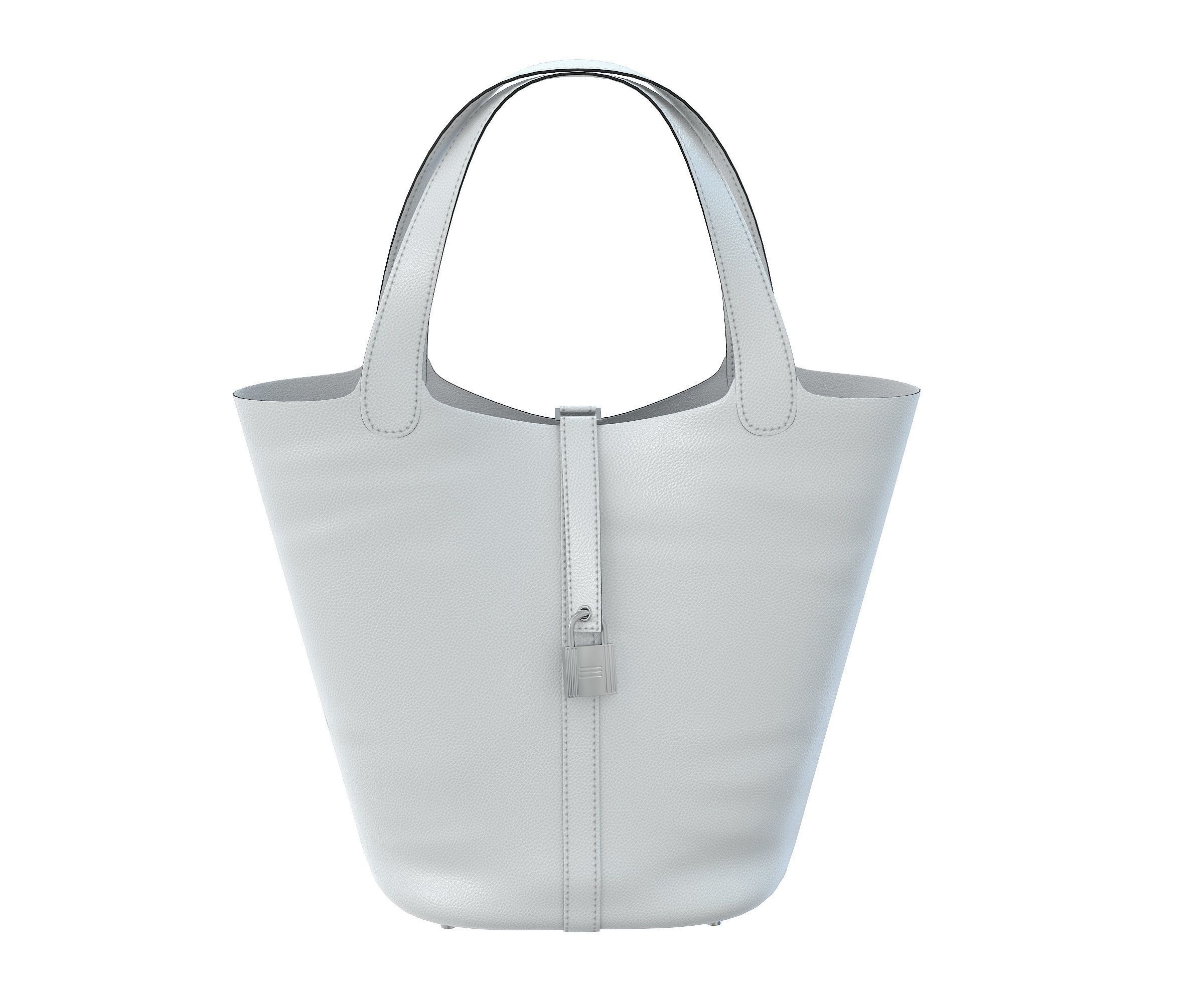 Hermes Picotin 22 HandBag with Shawl 3D Model Collection_21