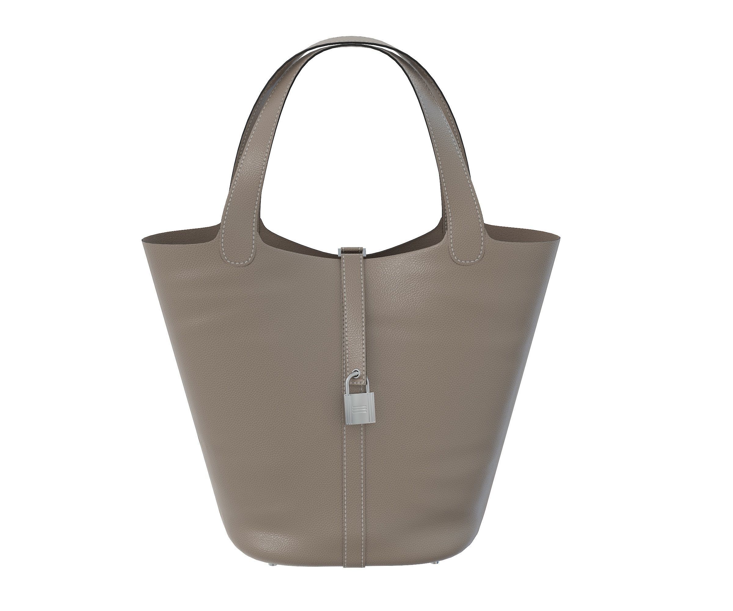 Hermes Picotin 22 HandBag with Shawl 3D Model Collection_23