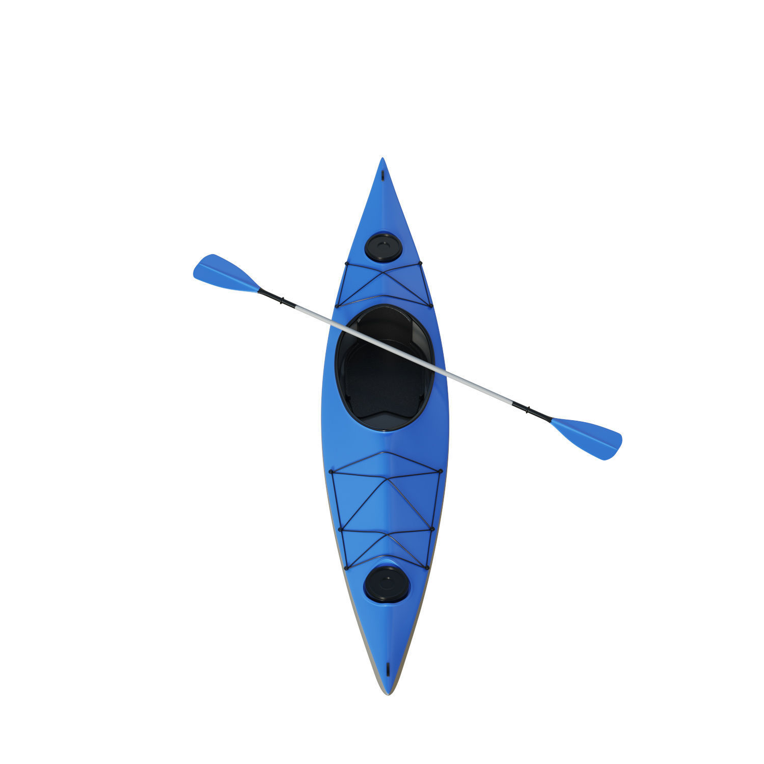 Kayak 01 Low-poly 3D model_8