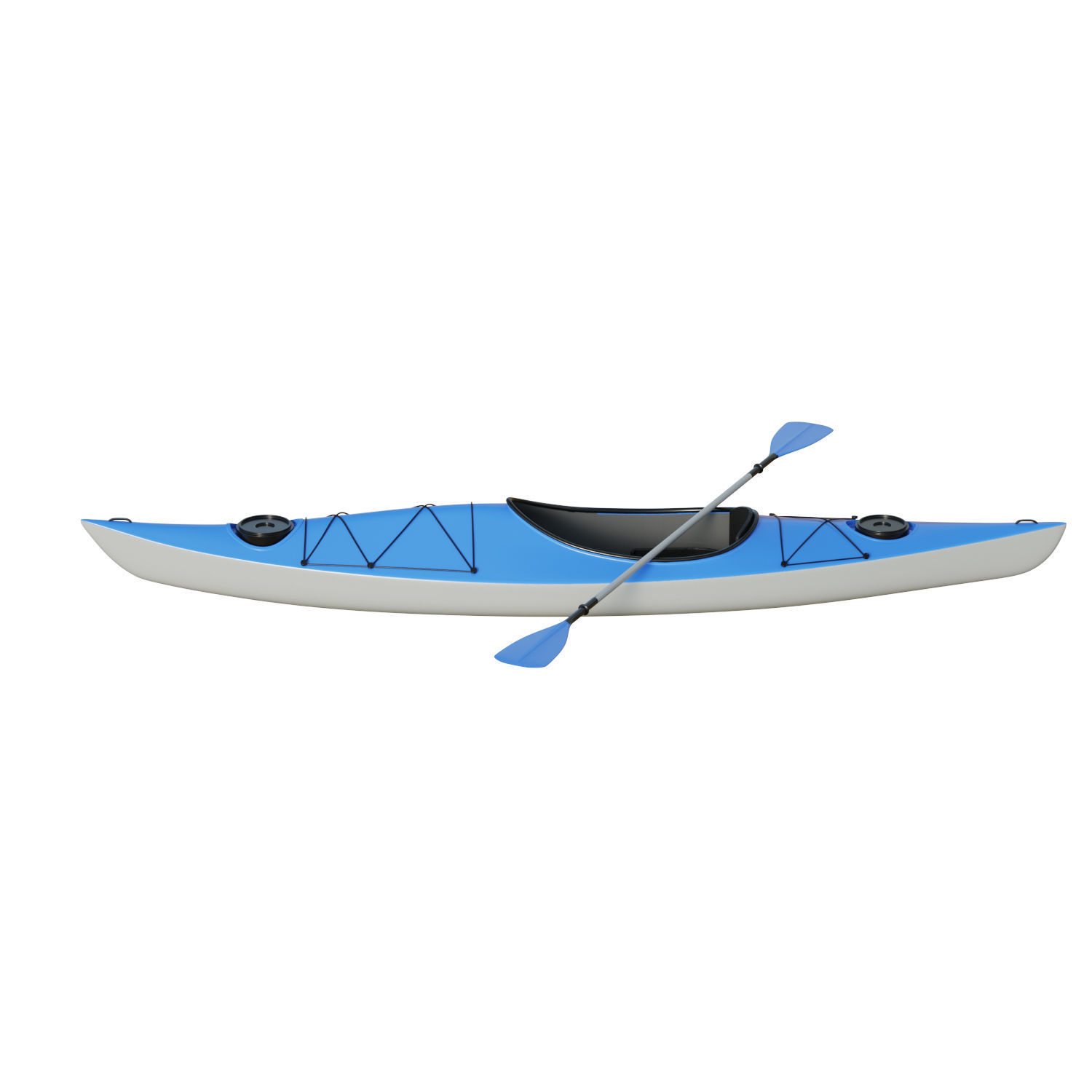 Kayak 01 Low-poly 3D model_2