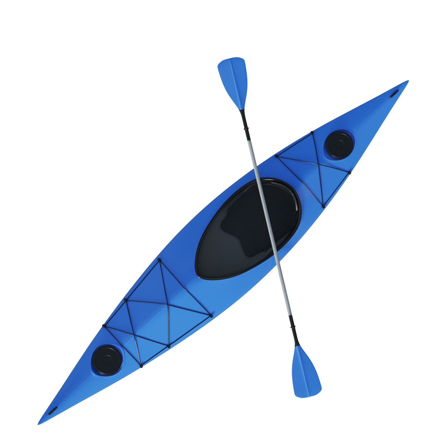 Kayak 01 Low-poly 3D model_10