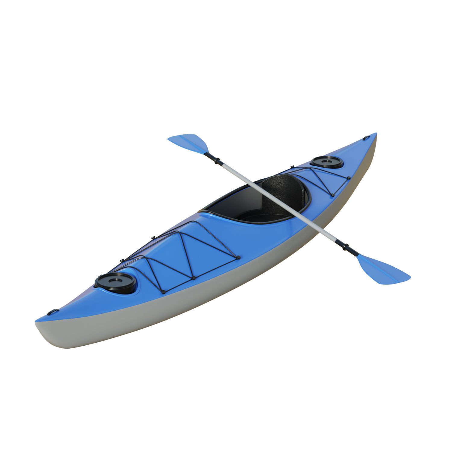 Kayak 01 Low-poly 3D model_1
