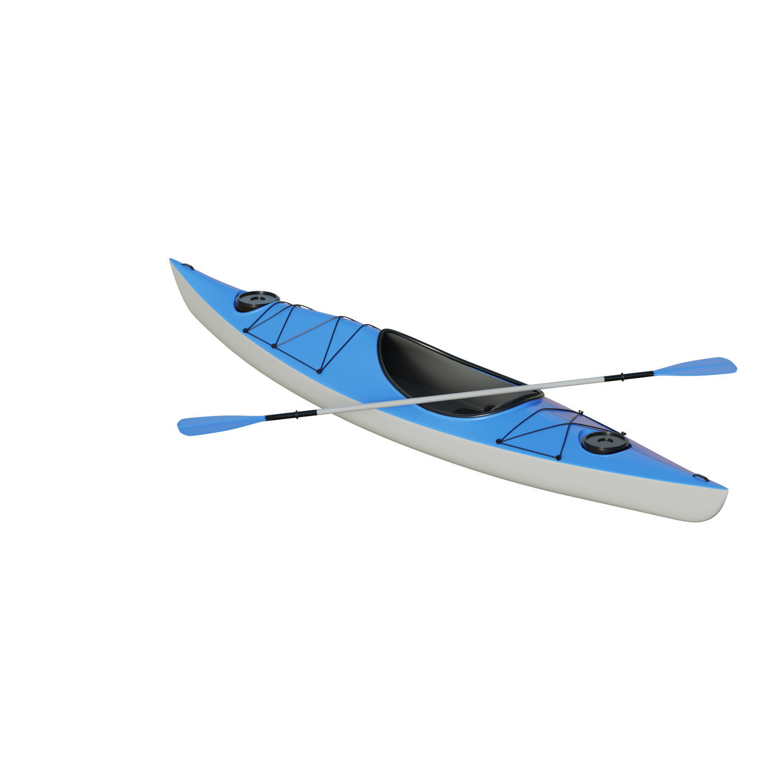 Kayak 01 Low-poly 3D model_3
