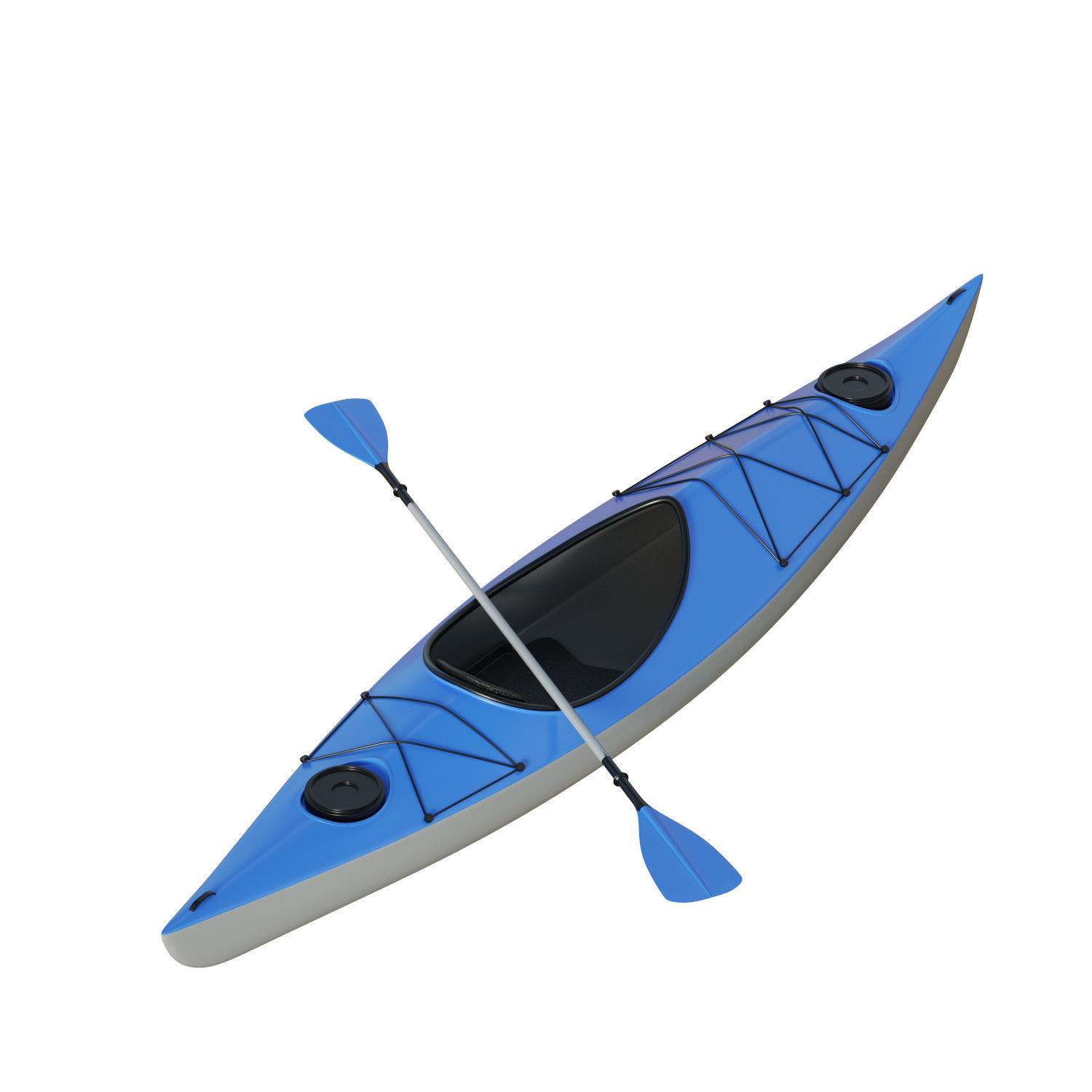Kayak 01 Low-poly 3D model_5