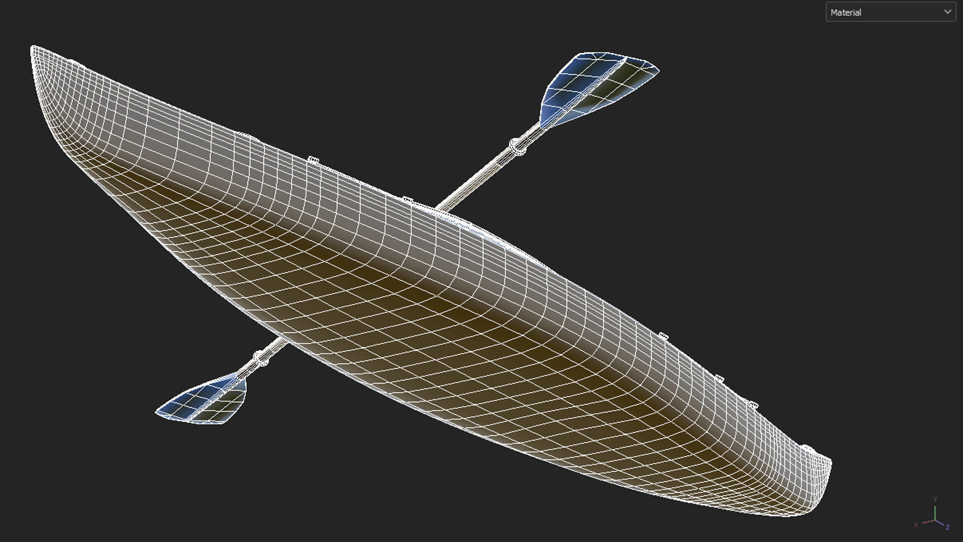 Kayak 01 Low-poly 3D model_16