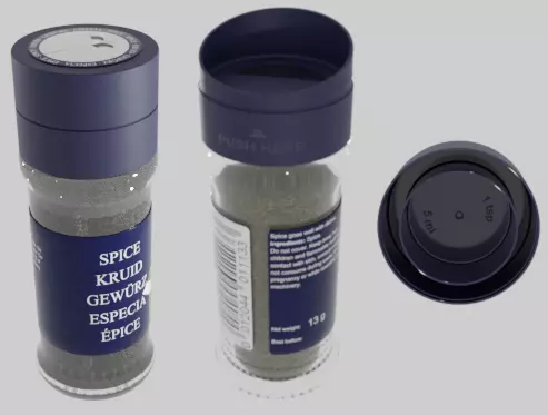 Spice jar Low-poly 3D model_0