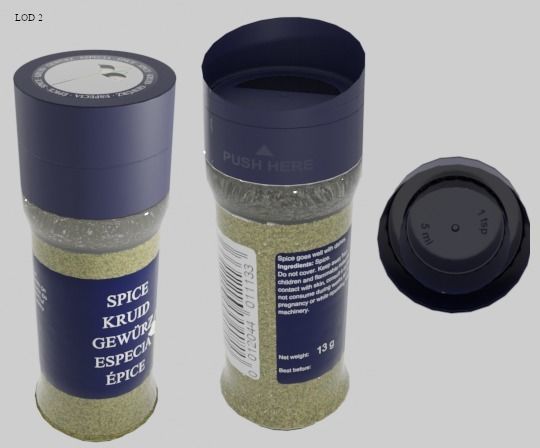Spice jar Low-poly 3D model_2