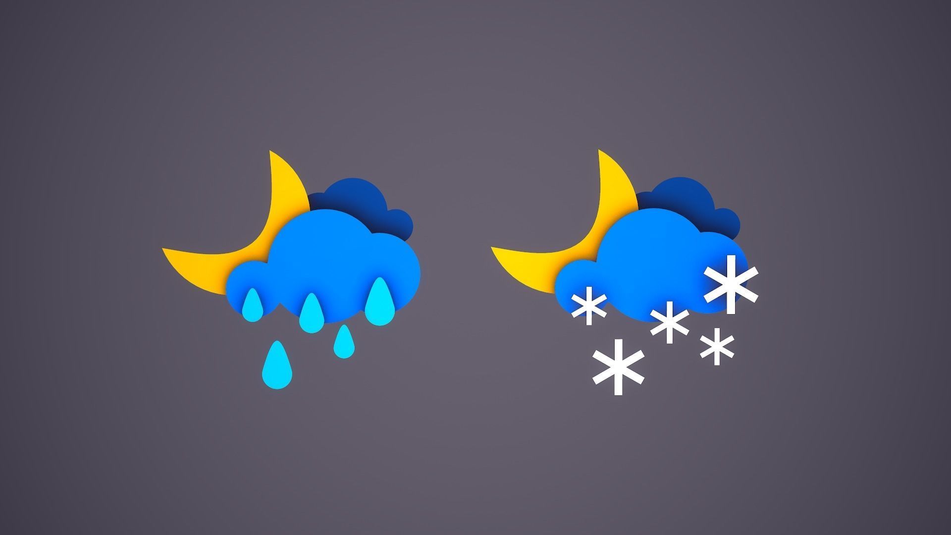 Weather Forecast Icons Low-poly 3D model_5