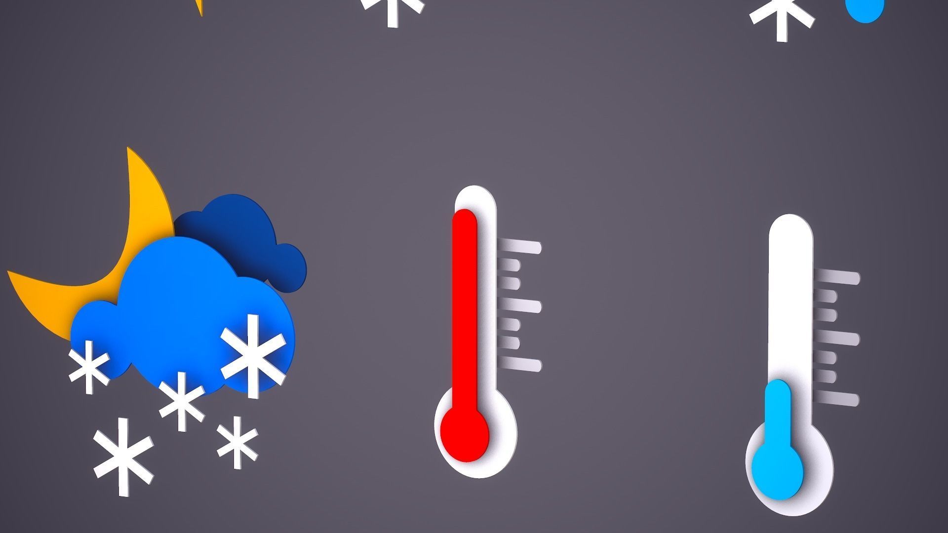 Weather Forecast Icons Low-poly 3D model_8