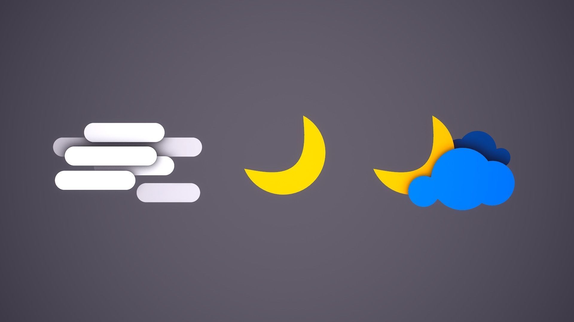 Weather Forecast Icons Low-poly 3D model_3