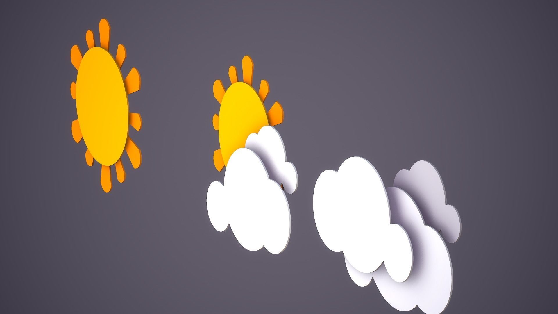 Weather Forecast Icons Low-poly 3D model_7
