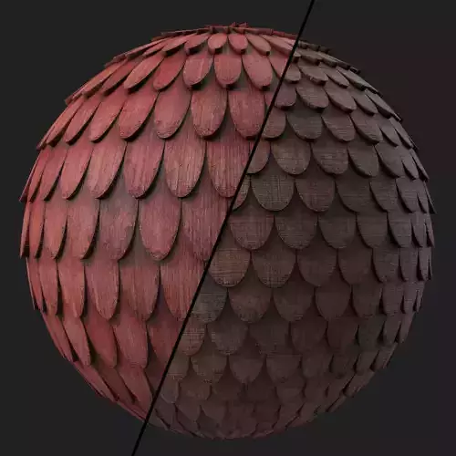 Roof Tile Materials 89- Wooden Roofing By Sbsar Seamless Pbr