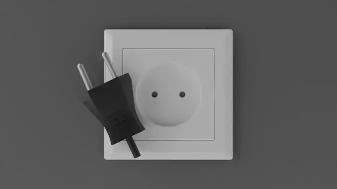 Type C plug and socket 3D model