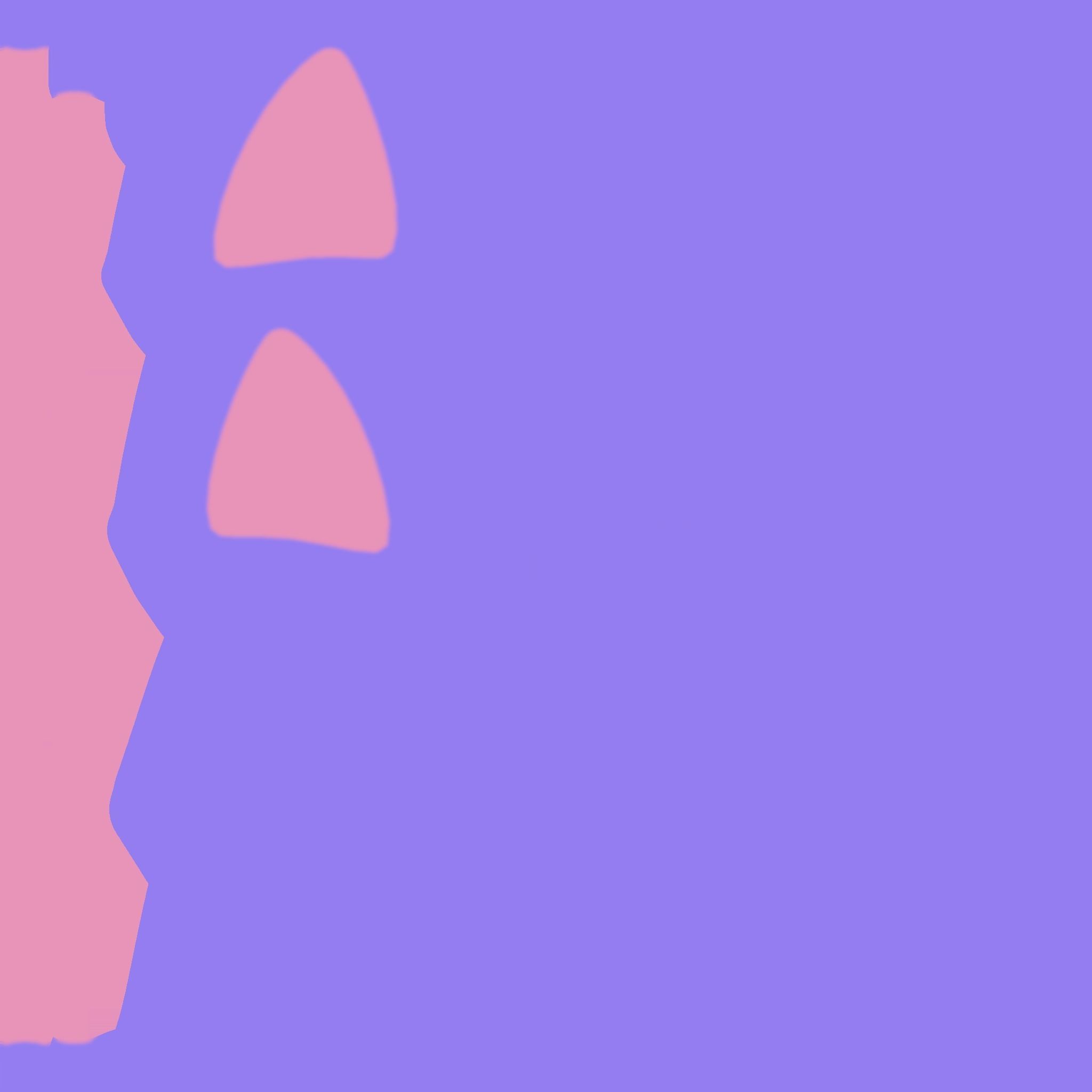 Furry Ears Tiara J08 Purple - Headband Character Design Low-poly 3D model_15