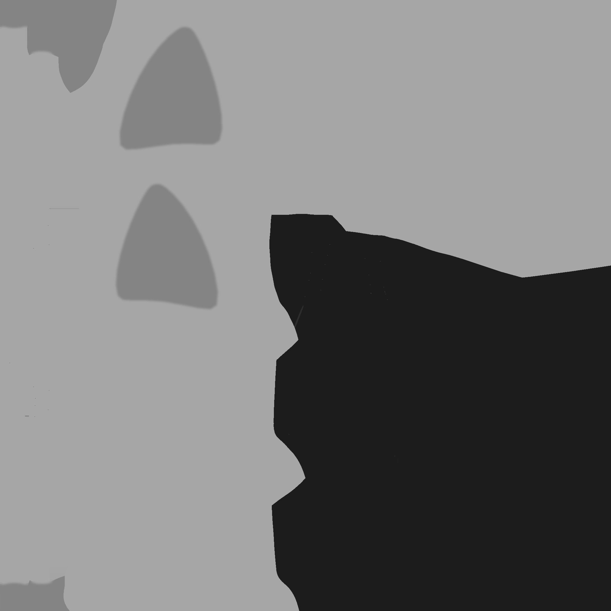 Furry Ears Tiara J09 Full Black - Headband Character Design Low-poly 3D model_19